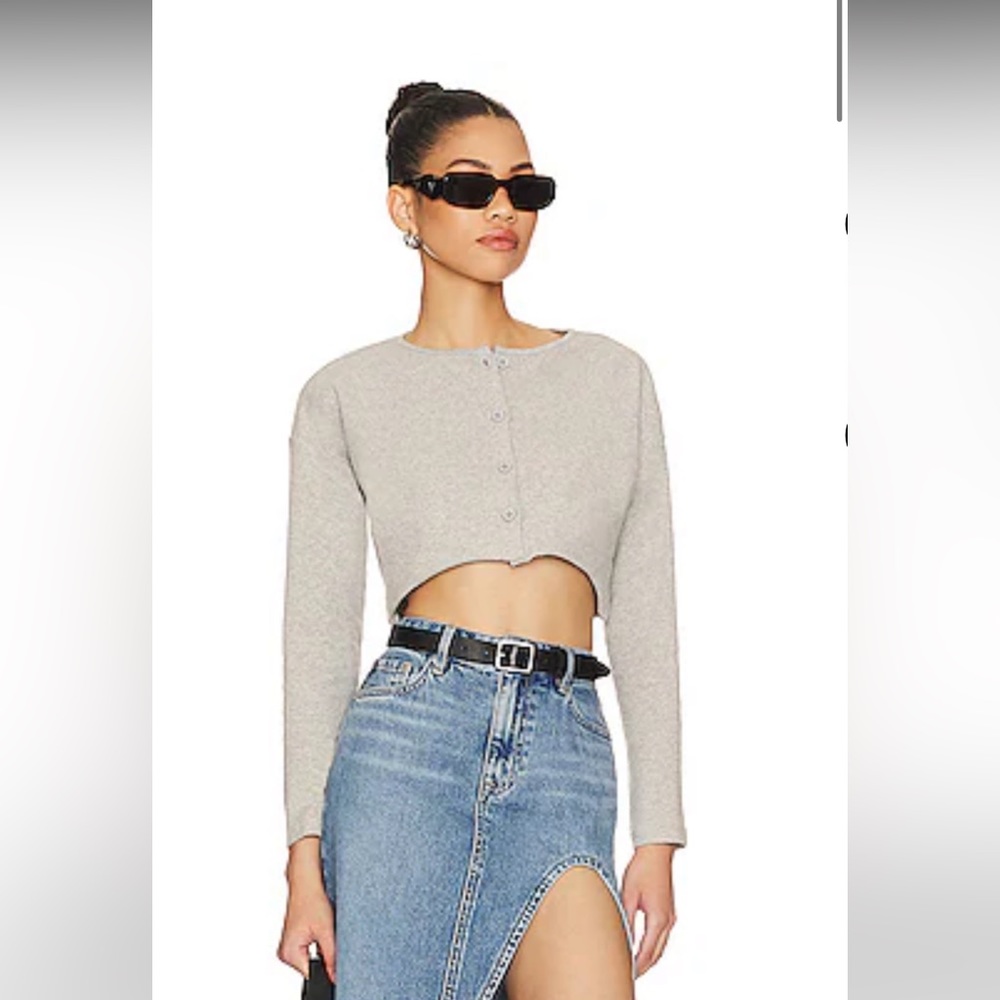 Lovers + Friends Keaton Cropped Top in Heather Grey